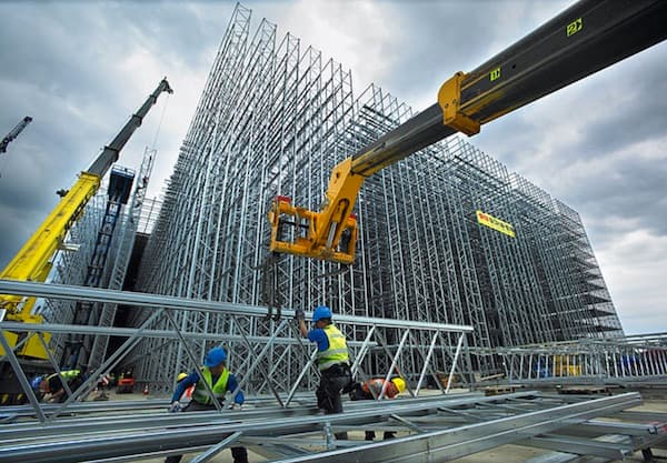 Close-up of structural steel detailing